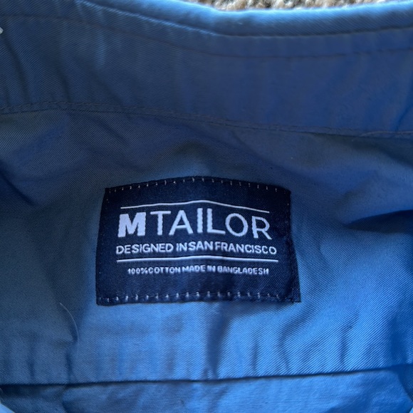 MTAILOR | Blue Tailored Fit Dress Shirt 17” x 34” - Picture 2 of 8